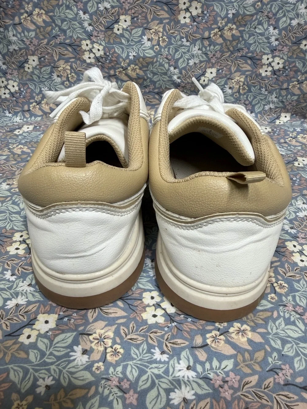 Old Navy White Sneakers with Tan Interior